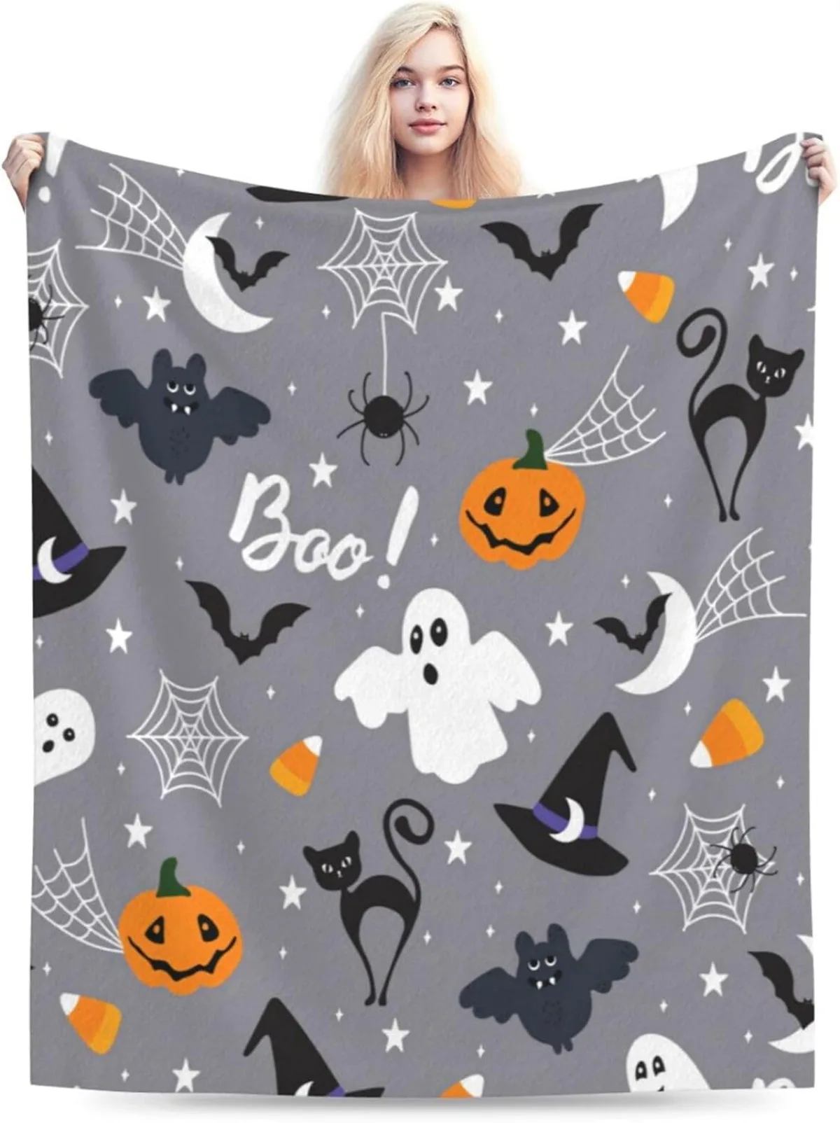 Halloween Blanket Super Soft Cozy Car Lightweight Plush Bedding Bed Decor Blanket Gifts for Boys Girls