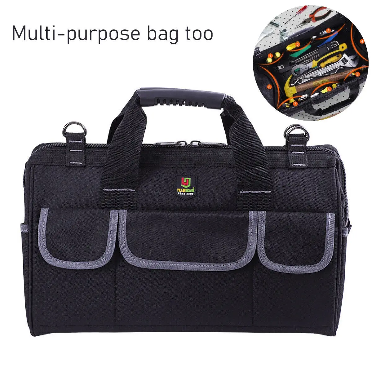 Portable Multifunctional Tool Bags Oxford Cloth Electrician Bags Waterproof and Wear-Resistant High Capacity Shoulder Strap Bags