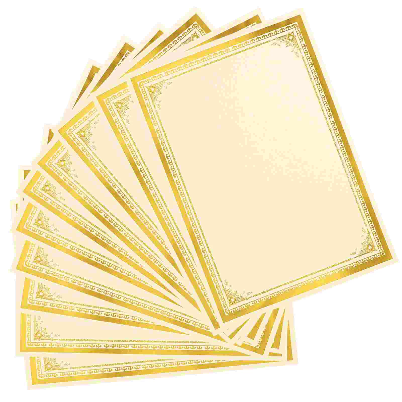 

10 Sheets Certificate -end Blank Wordless Hot Stamping Inner Pages School Award Bronzing Student Printer