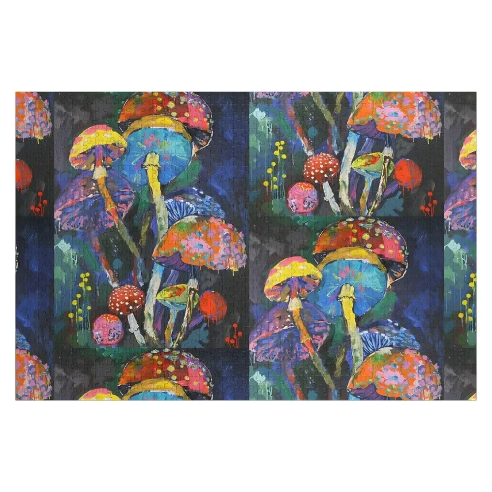 

Whimsical Mushroom Fantasia - Dynamic Brushstrokes in Vibrant Color Generative AI Jigsaw Puzzle Custom Gifts Custom Child Puzzle