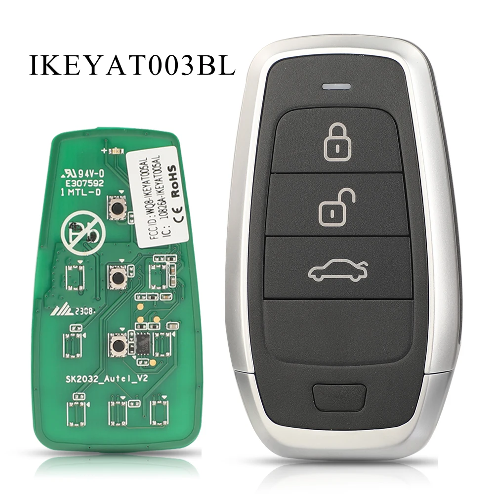 

jingyuqin 3BTN AUTEL MAXIIM IKEY Standard Style IKEYAT003BL Independent Universal Smart Car Key AT003BL For MaxiIM KM100