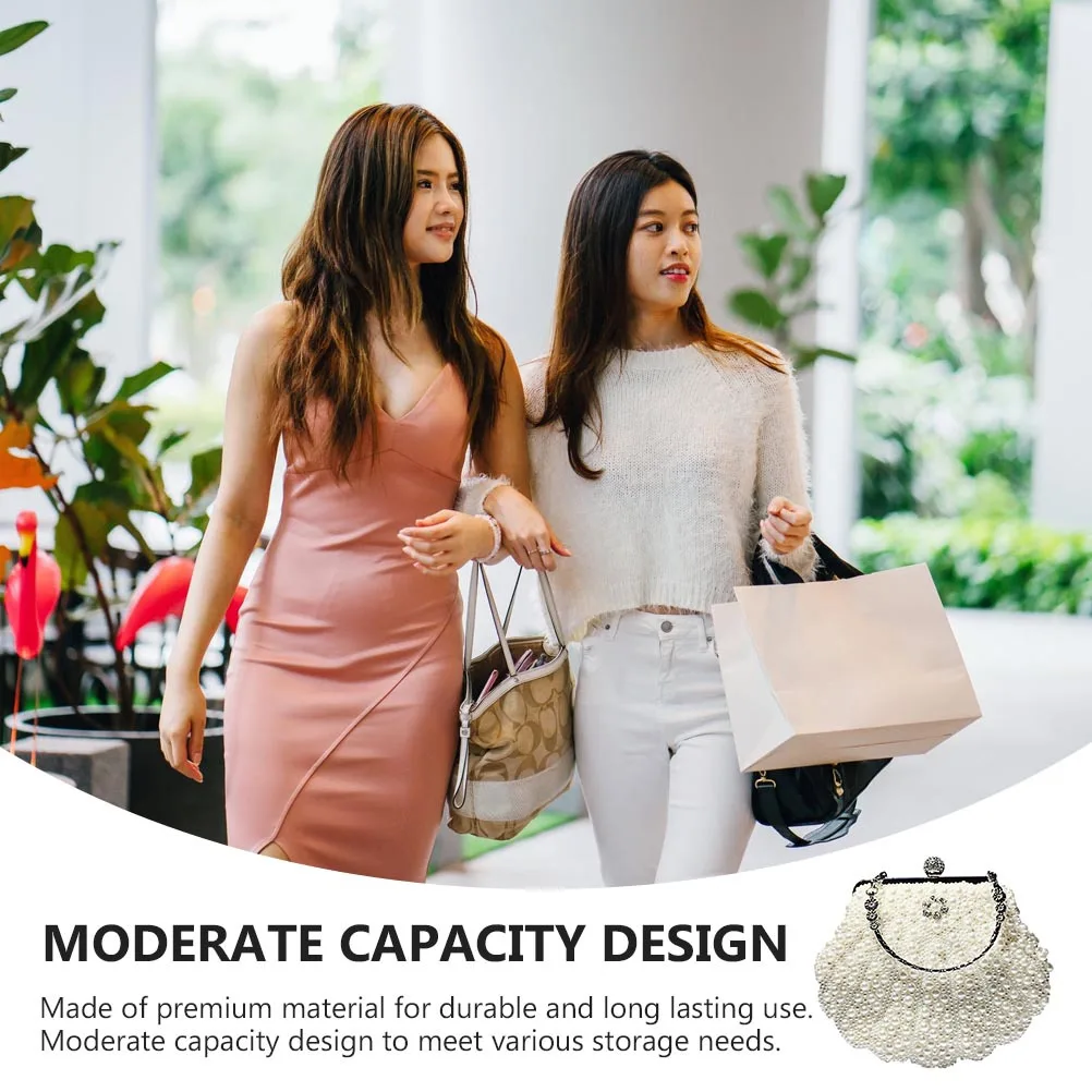 1 قطعة حقيبة كتف رصع باللؤلؤ ريترو واحدة الكتف أنيقة يؤرخ حقيبة يد عادية بنات أنيق حقيبة التخزين يؤرخ حقيبة يد #5