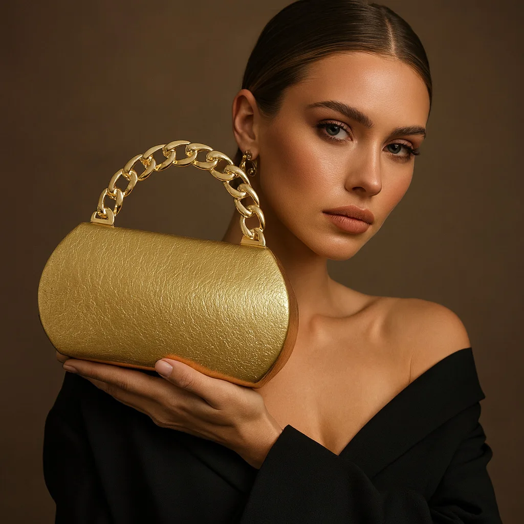 Fashionable Snake Skin Handbag Crossbody Dinner Bag Stylish PU Leather Youth Casual Acrylic round Box Shape Single Shoulder S...