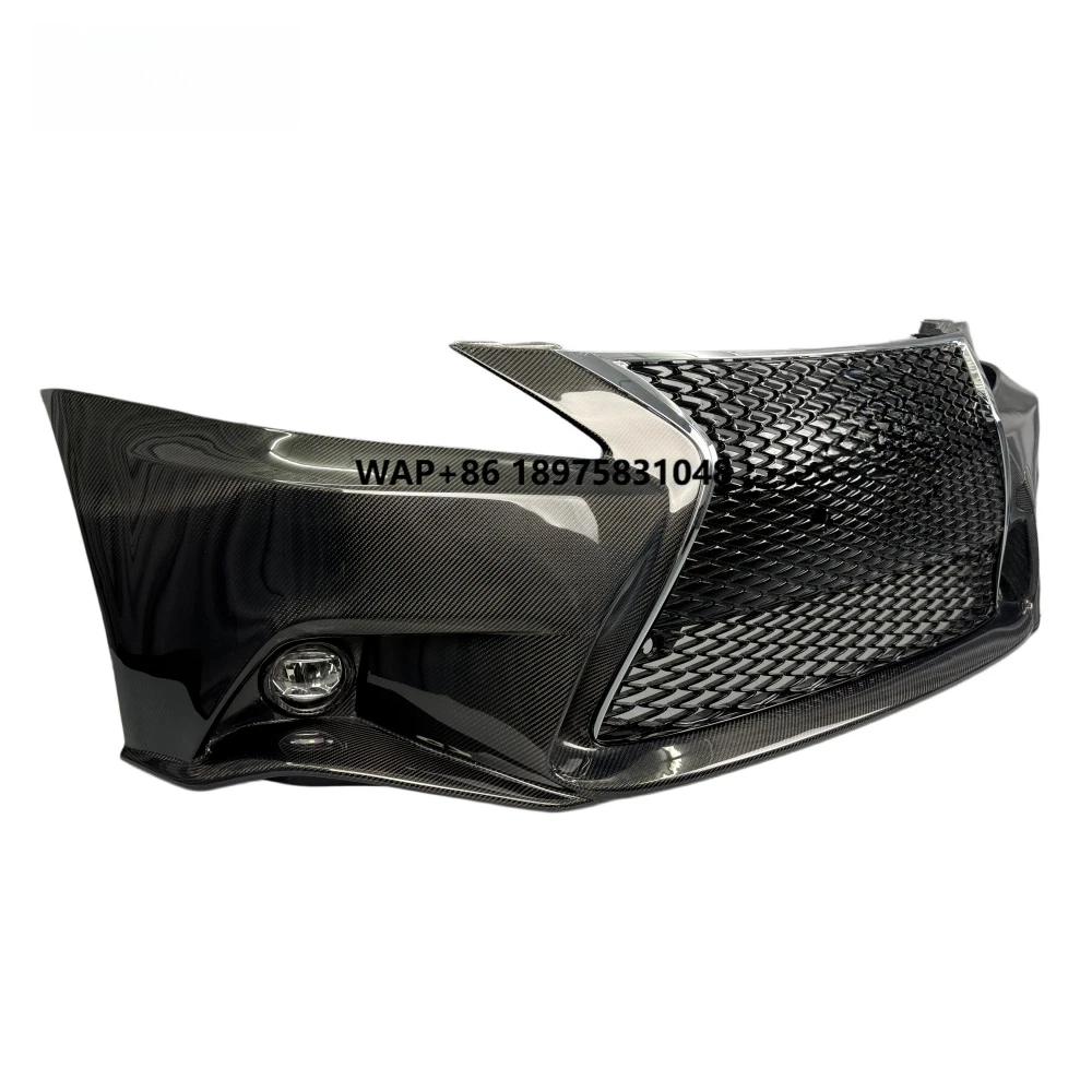 F SPORT Carbon Fiber Front Bumper with Exhaust Cut-Outs New for 2006-2012 for IS250 IS300 IS350 Upgrade to 2013 Body Kit