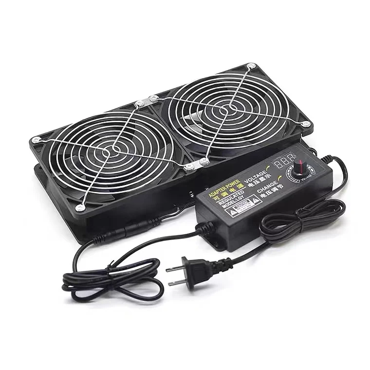 12CM chassis 110V-220V adjustable speed computer cabinet graphics card rack water cooling exhaust violent fan