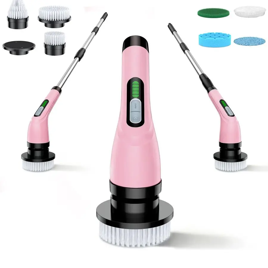 

Spin Scrubber Cordless Bathroom Scrubber with 7 Brush Heads Dual Speed IPX7 Waterproof Power Scrubber for HeavyDuty Bathtub, Gla