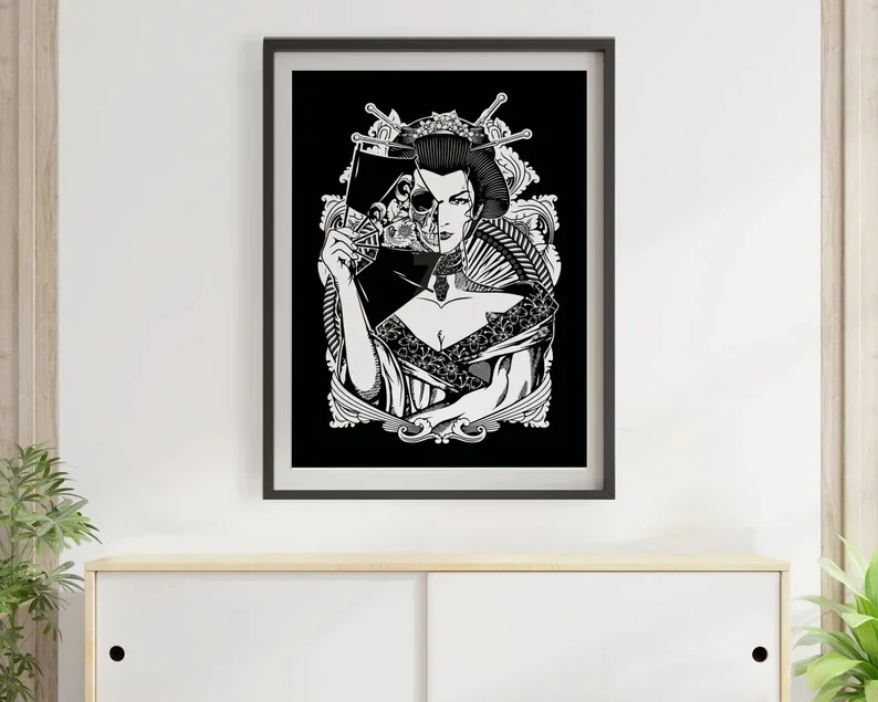 Japanese Artwork Geisha Beauties Aoru Kamuro Nioi Canvas Wall Art Anime Lover Room Decor Otaku Geek Gift