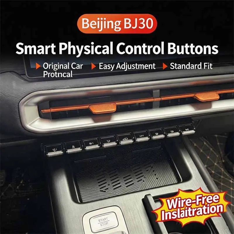 For BAIC BJ30 2024-2026 Central Console AC Climate Control Panel Smart Physical Buttons Car Interior Modification Accessories