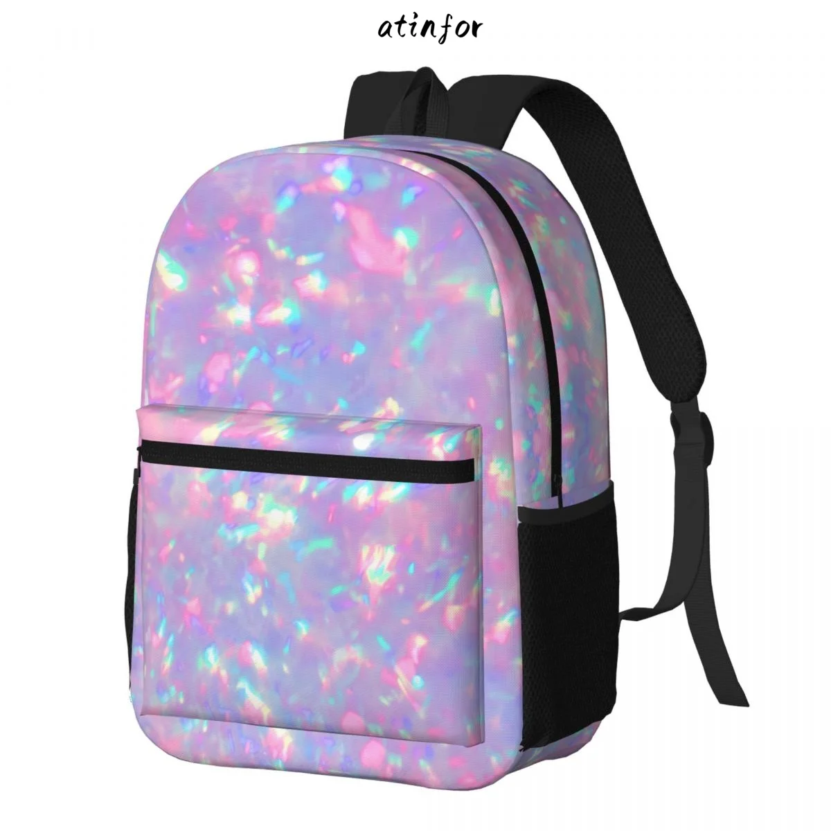 atinfor Purple Opal Inspired Printing Women Backpack Student Bookbag School Bag for Teenage Girl Retro