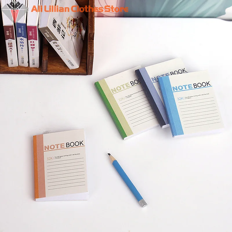⭐ CHAUD ❗   Mini carnet d'exercices pour maison de poupée 1/12, 4 pièces, modèle de maison de poupée, décoration d'étude, maison de poupées, accessoires de papeterie scolaire