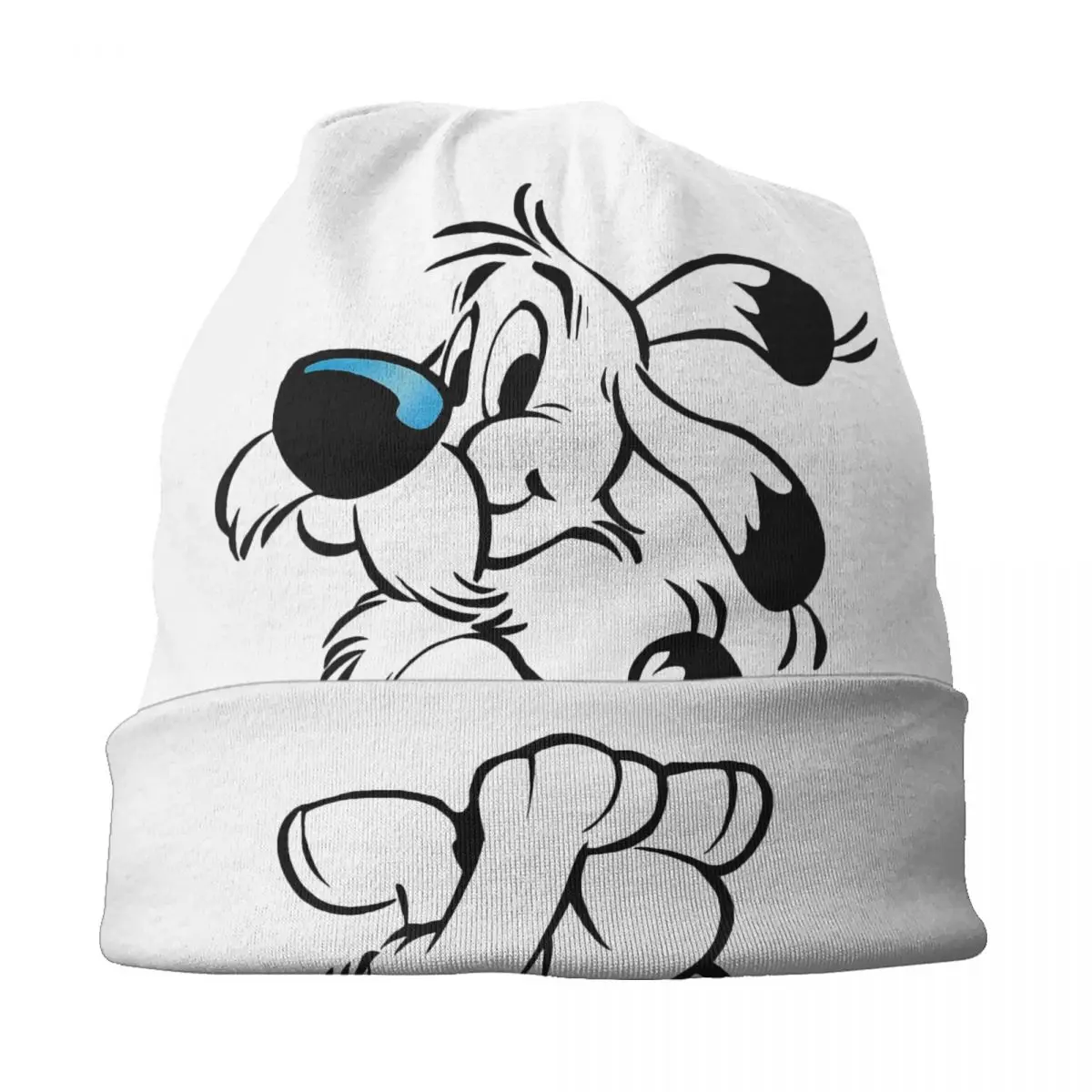 Custom Asterix And Obelix Dogmatix Skullies Beanies Caps Cool Winter Knitted Hats Adult Unisex Cartoon Dog Idefix Bonnet Hats