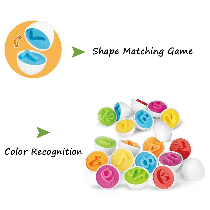 Juguetes sensoriales Montessori para bebé, forma de huevos de tráfico de Color, juegos a juego, Juguetes Educativos de aprendizaje para niños, ayudas para la enseñanza preescolar