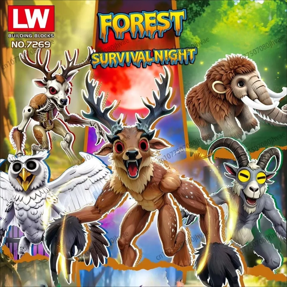 

Hot 99 Nights in The Forest Building Block Toys Assembly Model Deer Owl Goat Monster Collection Bricks for Kids Christmas Gifts