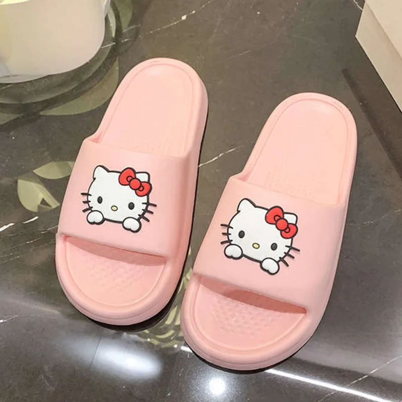 New Cute Hello Kitty EVA Slippers Shoes For Women In Summer, Suitable For Home Use Bathroom Anti-slip Slippers