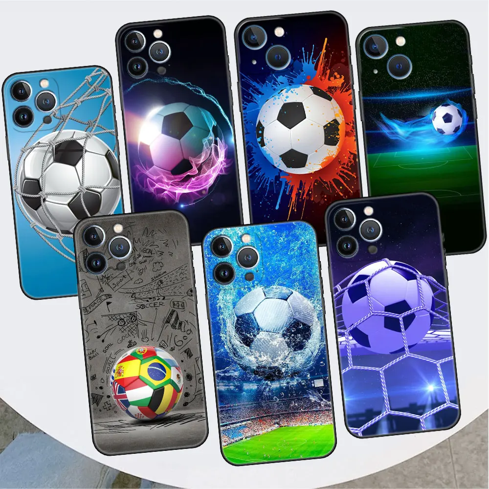 Football Soccer Case For Apple iPhone 14 15Pro Max 13 11 12 Mini SE 7 8 Plus X XS 6 6S Silicone Shell Phone Cover Soft TPU Funda