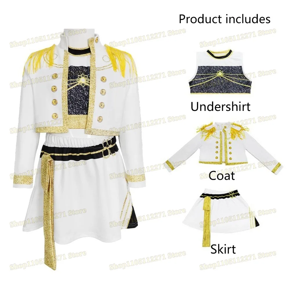 Girl's Rumi Halloween Costume Pop Singer Pop Star Halloween Costumes Coat Jacket Top Shorts Kids Golden Birthday Party