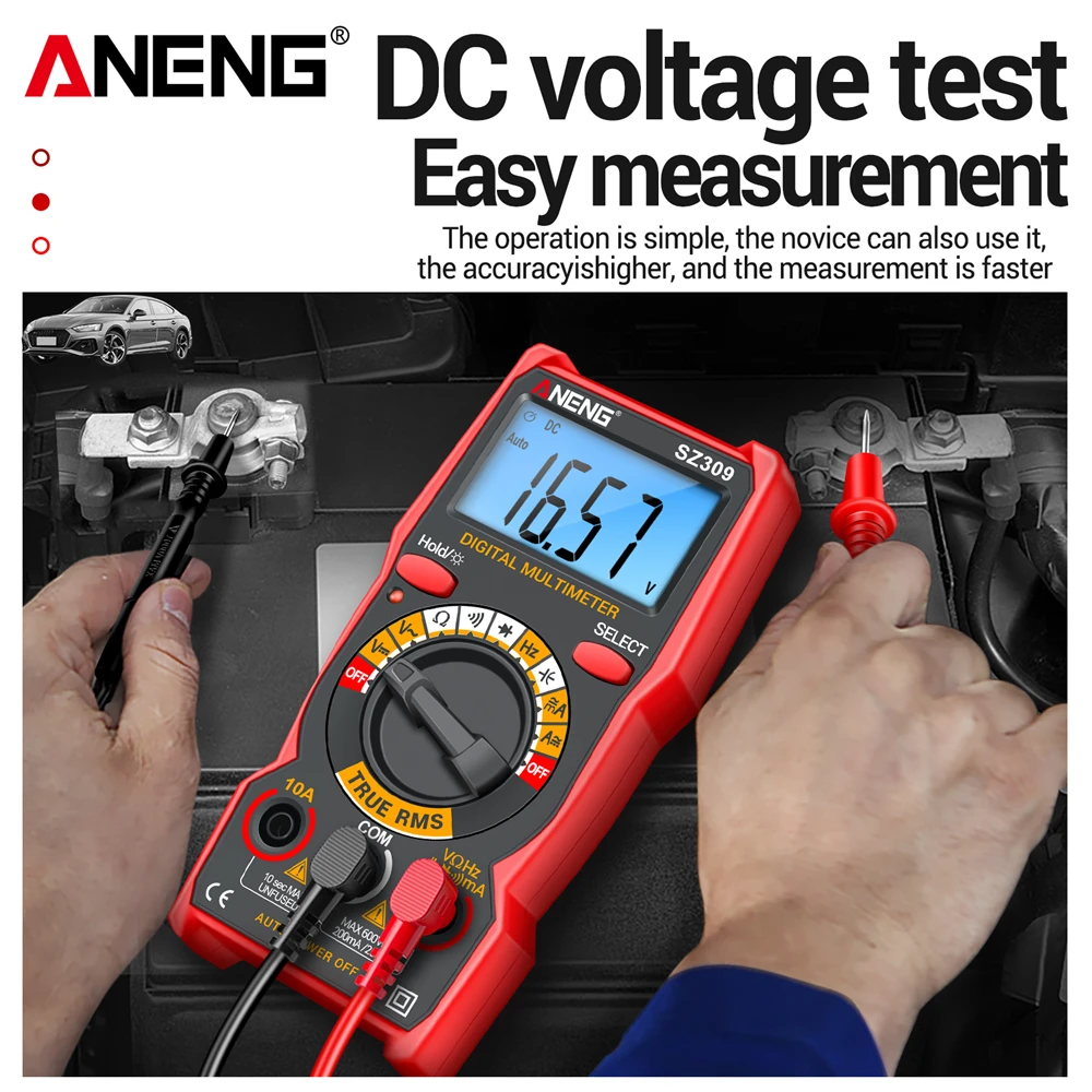 

ANENG SZ309 Digital Multimeter Professional Tester Voltage Current Screen Backlight High Precision Easy to Carry Small Tools