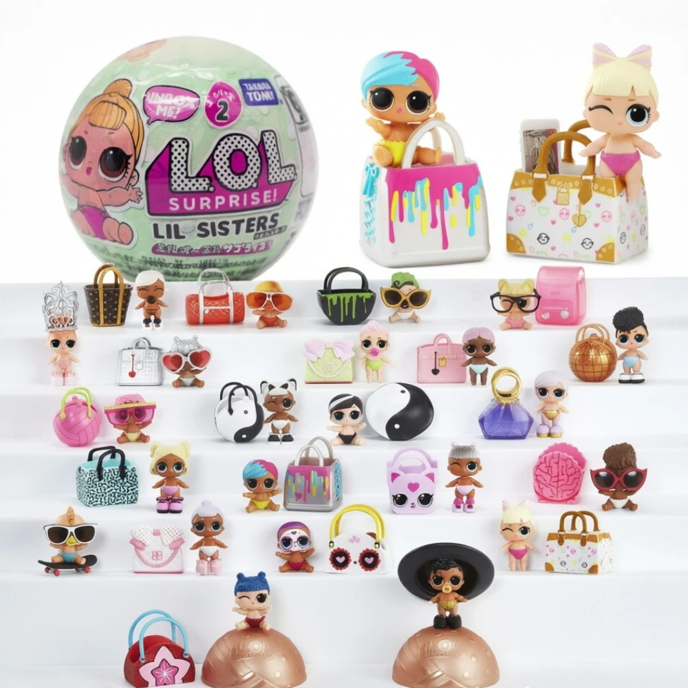 MGA LOL Surprise Lil Sisters Serie 2 Überraschungsball Blindbox Mini-Puppe Sammlerstück Niedliche Figur Spielzeug Geschenk Schreibtisch-Deko Mystery