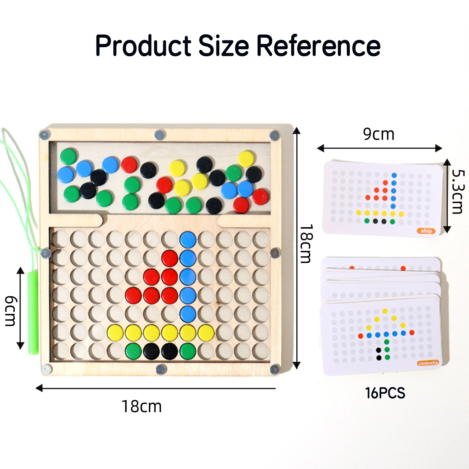 Magnetic Doodle Board for Toddlers with Magnetic Pen and Beads Drawing Board Montessori Educational Preschool Travel Toy Gifts