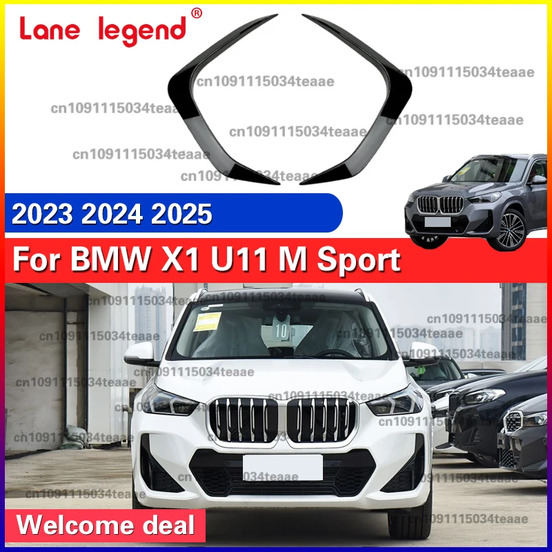 

Front Bumper Spoiler Splitter Fog Lamp Trim Frame Cover Sticker Trim Strips Stickers Styling For BMW X1 U11 M Sport 2023-2025