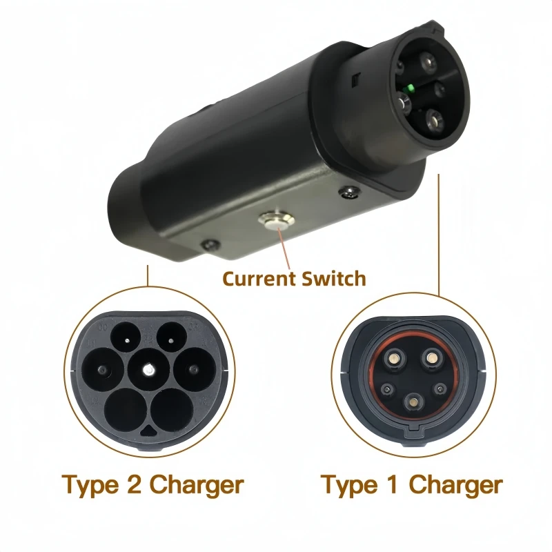 New EV Adapter IEC 62196 Type 2 to Type 1 J1772 32A EVSE Charger Connector Electric Vehicle Cars Charging Converters