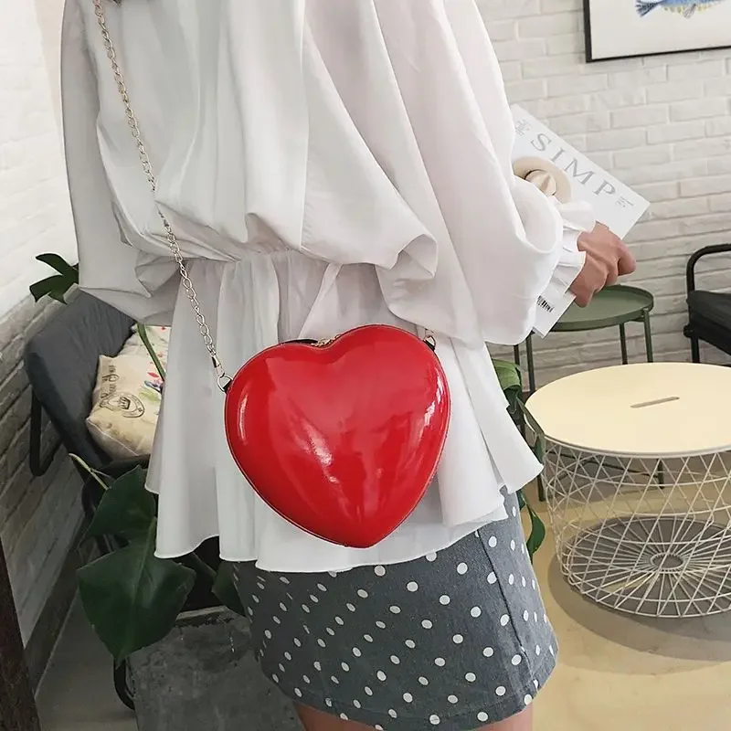 Fashion Purses and Handbags Heart Bags 2023 New Shoulder Bags for Women Casual All-match Solid Bag Zipper Korean Version