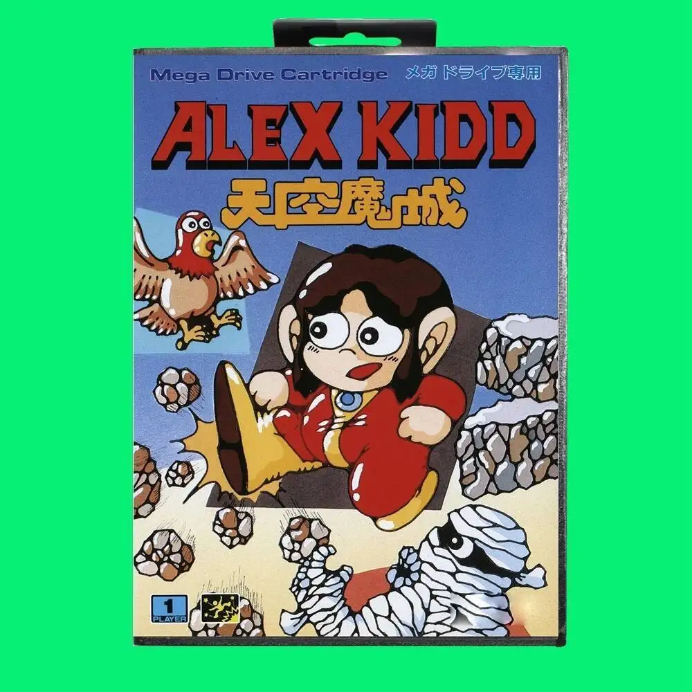 

Alex Kidd Game Cartridge 16bit MD Game Card With JP Cover Retail Box For Sega Mega Drive