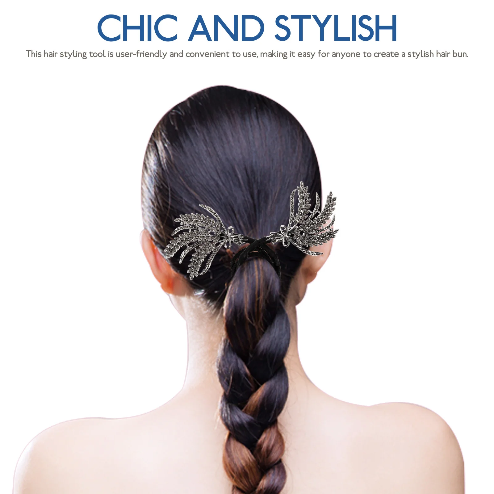 

Pan Artifact Chignon Maker Long Lasting Alloy Hair Bun Tool Wheat Design Easy Use Thin Hair Friendly Lazy for Stylish
