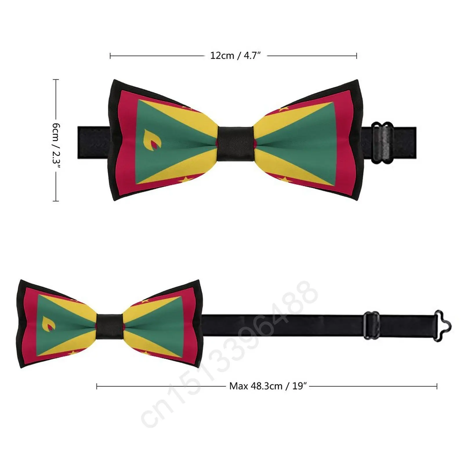 New Polyester Grenada Flag Bowtie for Men Fashion Casual Men's Bow Ties Cravat Neckwear For Wedding Party Suits Tie