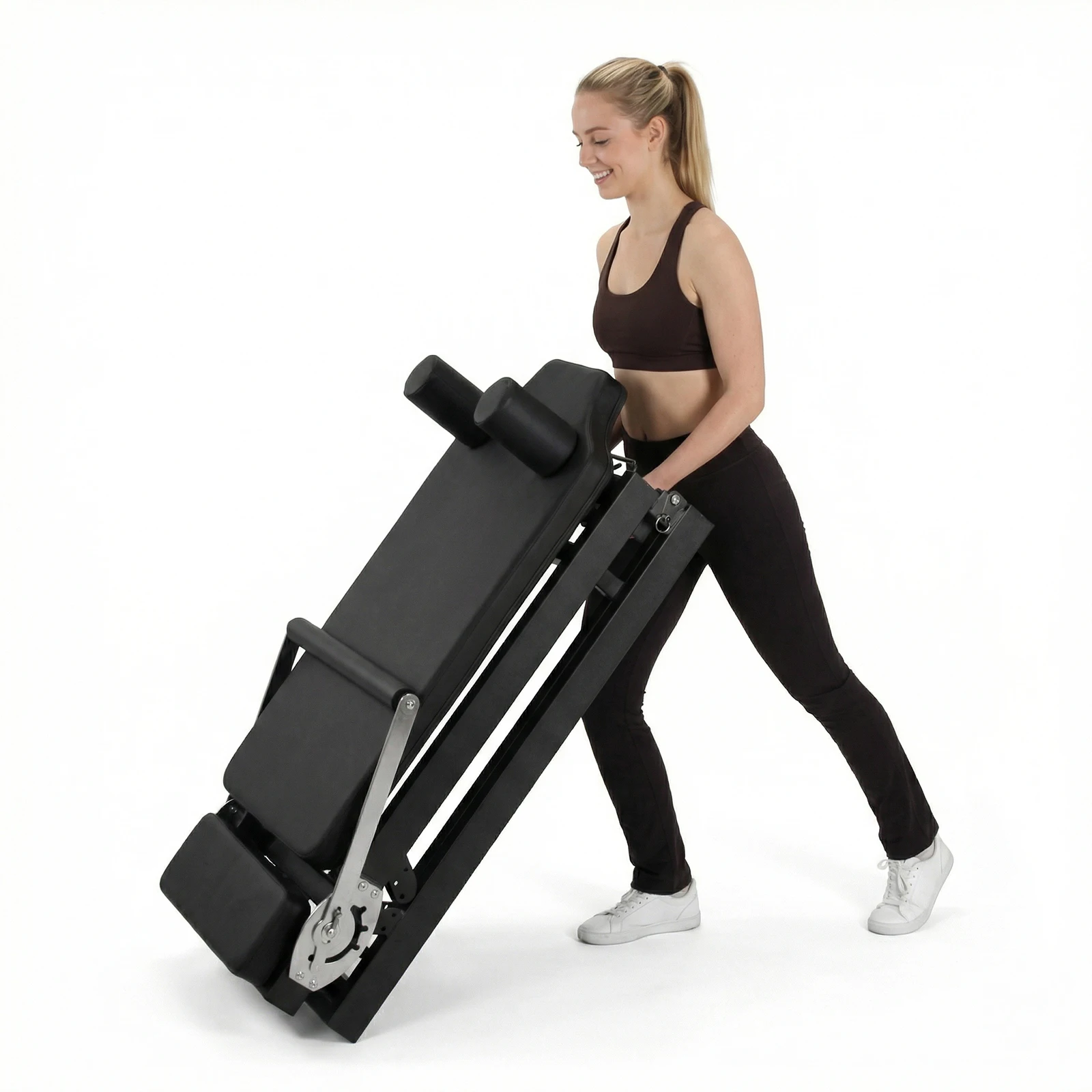 

Портативный пилатес-тренажер 78 In Smooth Glide Carriage Reformer с пружинным сопротивлением, грузоподъемность 300 фунтов, для домашнего и студийного использования
