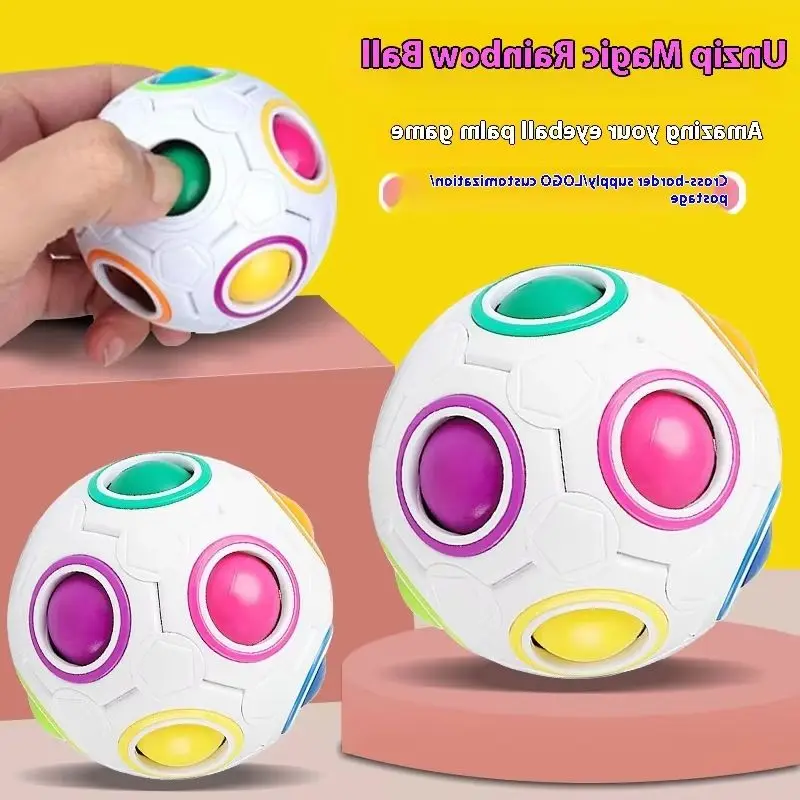 Magischer Regenbogenball, frühe Bildung, Spielzeug für Kinder, Puzzle, Denktraining, Intelligenz für Kinder, Gehirn, Fußball, Würfel für Jungen