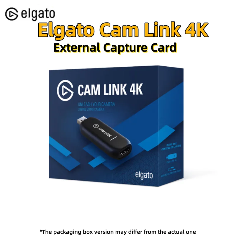 بطاقة التقاط الصوت والفيديو الخارجية Elgato Link 4K DSLR وكاميرا الفيديو تلبية/سجل في 1080p60 أو 4K30/4K60 HDMI إلى USB 3.0، PC/Mac/iPad