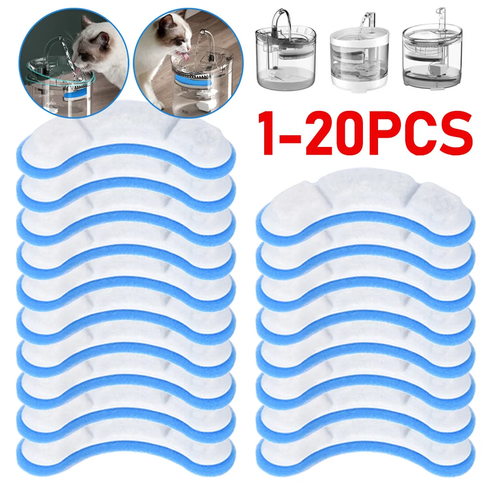 1-20pcs Cat Water Fountain Filters for WF050/WF060 Replacement Activated Carbon Filter for Pet Auto Drinking Feeder Accessories