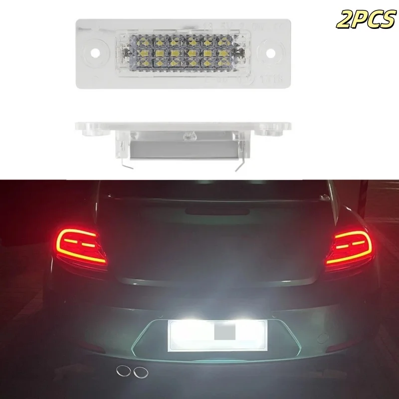 

2pcs 12V 6500k White LED License Plate Light Number Signal Light No Error For VW Passat Cimousint Touran Caddy Jetta MK5 T5 Golf