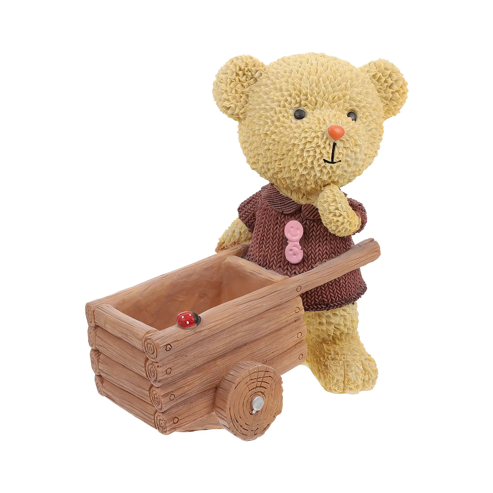 

1Pcs Mini Flower Pot Resin Material Creative Plant Container Cute Cartoon Bear Design Tabletop Decoration for Indoor Outdoor