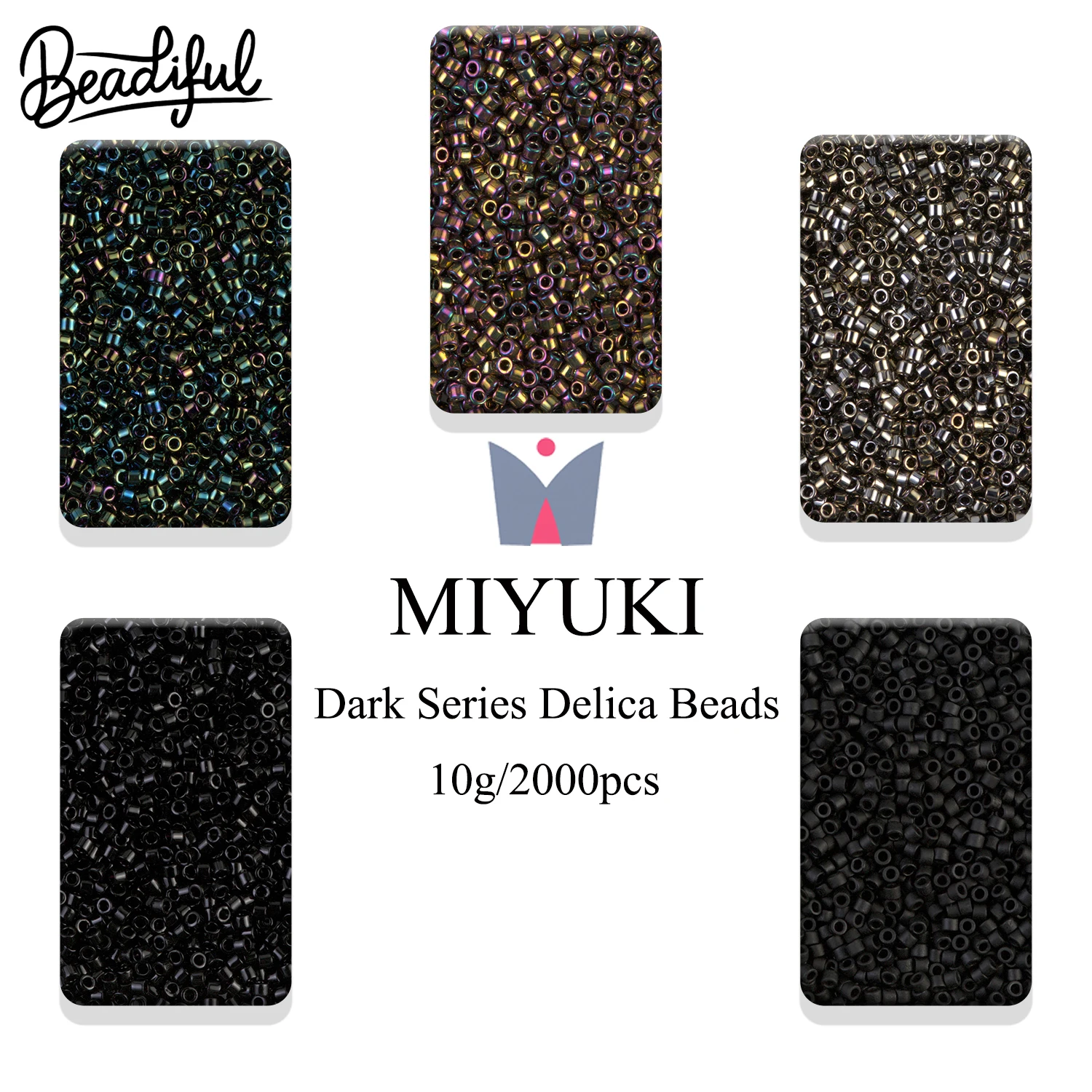 

MIYUKI Delica 11/0 Seed Beads Dark Series 10g 2000pcs Glass Beads for Beading Embroidery Jewelry DIY