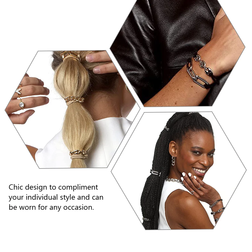 

6Pcs Hair Tie Bracelets Elastic Bands Multi Use Wrist Accessories for Women Trendy Hair Rope Ponytail Holders Bracelet for Women