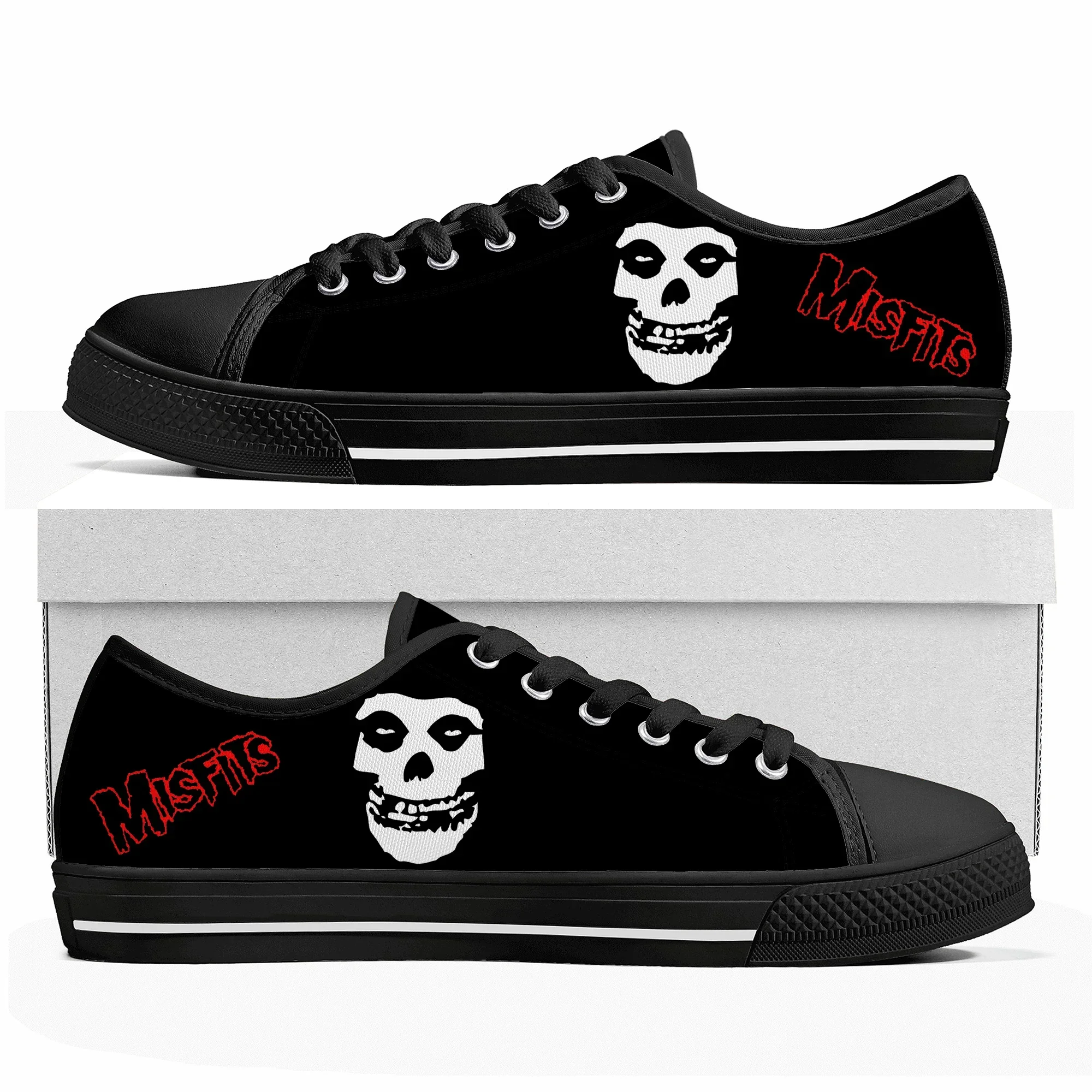 

Misfits Skull Shoes Low Top Sneakers Mens Womens High Quality Canvas Sneaker couple Casual Shoes Customize DIY Shoe