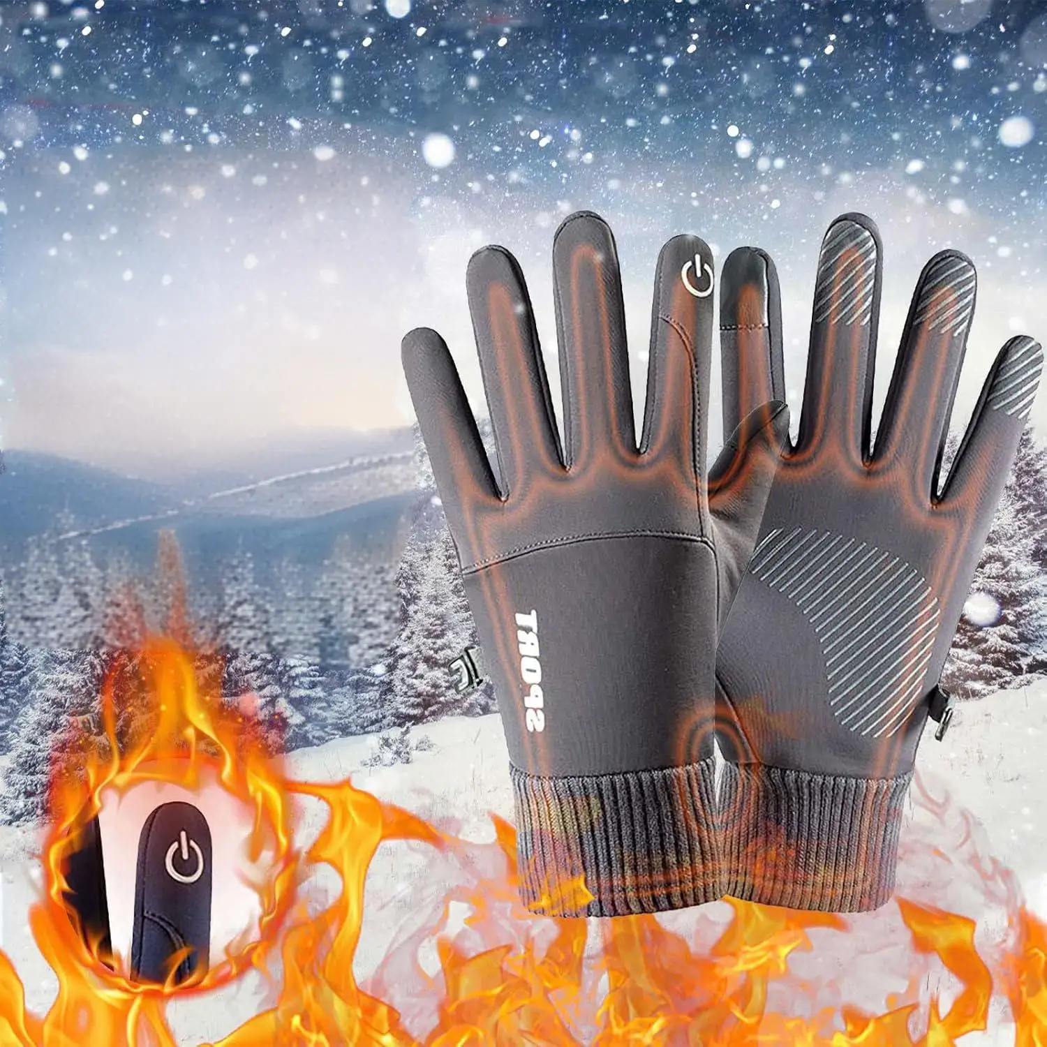

Men'S Winter Gloves Designed for Touchscreen Use,Featuring a Non-Slip Grip,Windproof Properties,And Warmth for Cycling & Hiking.