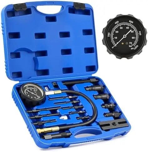 

Набор для проверки компрессии дизельных двигателей Orion Motor Tech, 18 предметов – универсальный манометр с адаптерами