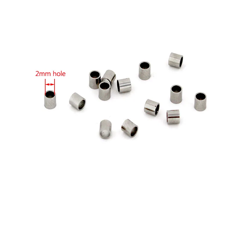 100 Stück Edelstahl-Stopper-Abstandsperlen 1/1,5/2mm Positionierkugel-Endperlen für DIY-Schmuckherstellungszubehör – Detail 2