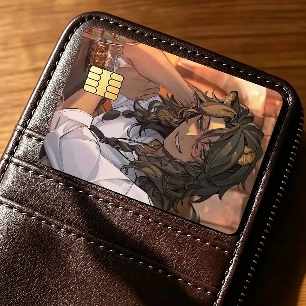 L-Leona Kingscholar T-Twisted Wonderland Credit Card HD Stickers Game Card Decal Small Chip Waterproof Sticker Gift