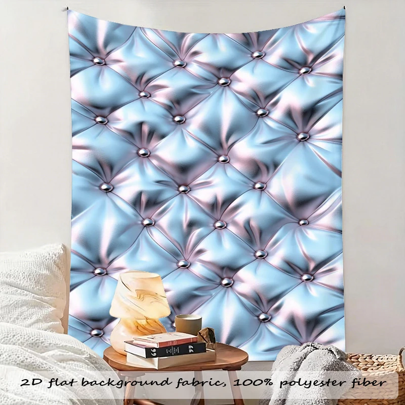 1PC Blue Pink Leather Art Print Backdrop Banner, Bedroom Living Room Photo Background, Polyester, Home Decor, Wall Art