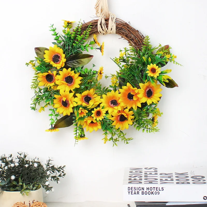 Sunflower Wreath Spring Countryside Style Vine Honey Festival Simulation Decoration