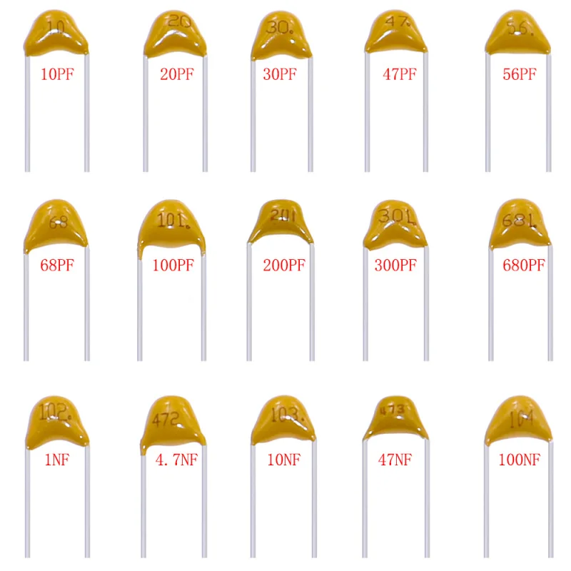 450pcs 15 Values Monolithic Capacitor Set 50v Multi-layer Assortment Box 10pf To 100nf Electronic Components Capacitor Kit