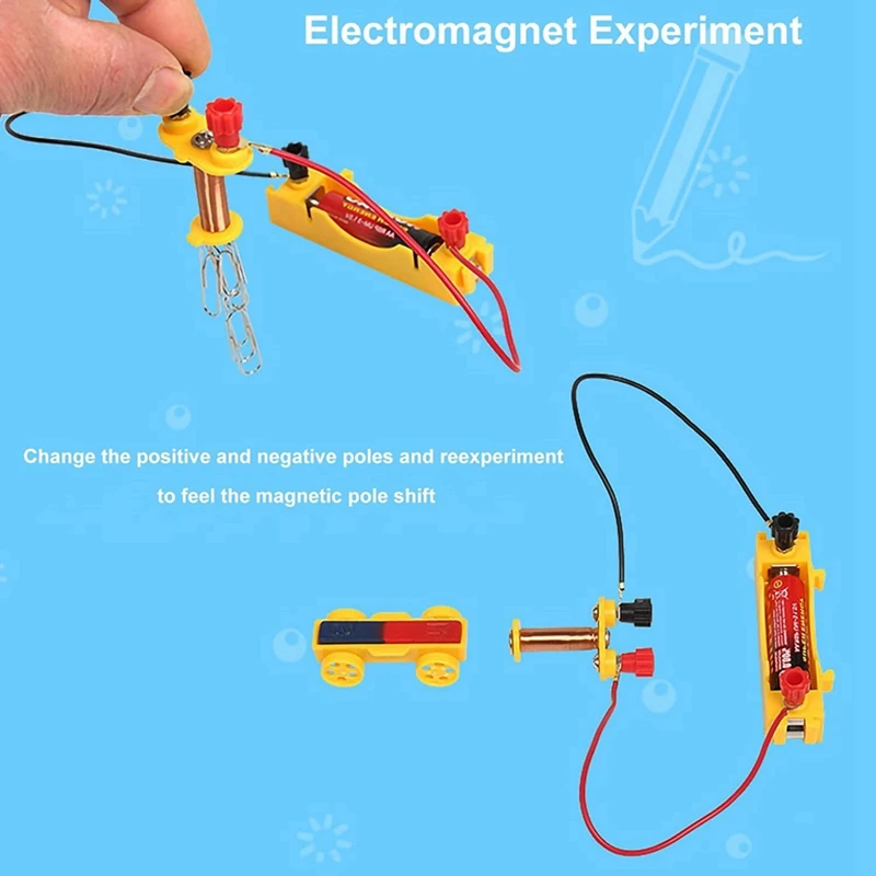 5X Kids Magnet Kit Physics Science Electromagnet Experiment Set Educational For School Students