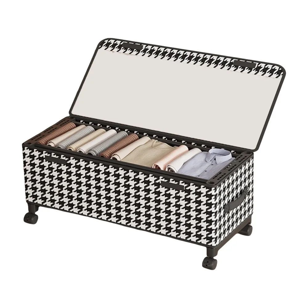 

Коробка для хранения одежды из нетканого материала на колесиках, большой вместимости, пыленепроницаемая, мобильная, для хранения под кроватью, защита от насекомых