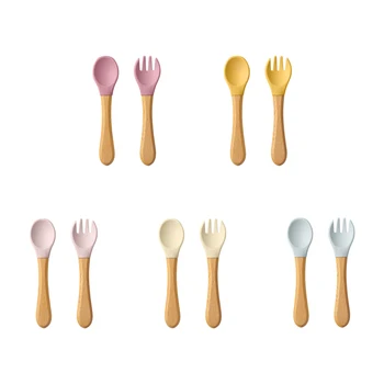 Wooden-Handle First Spoons, 2-Pack