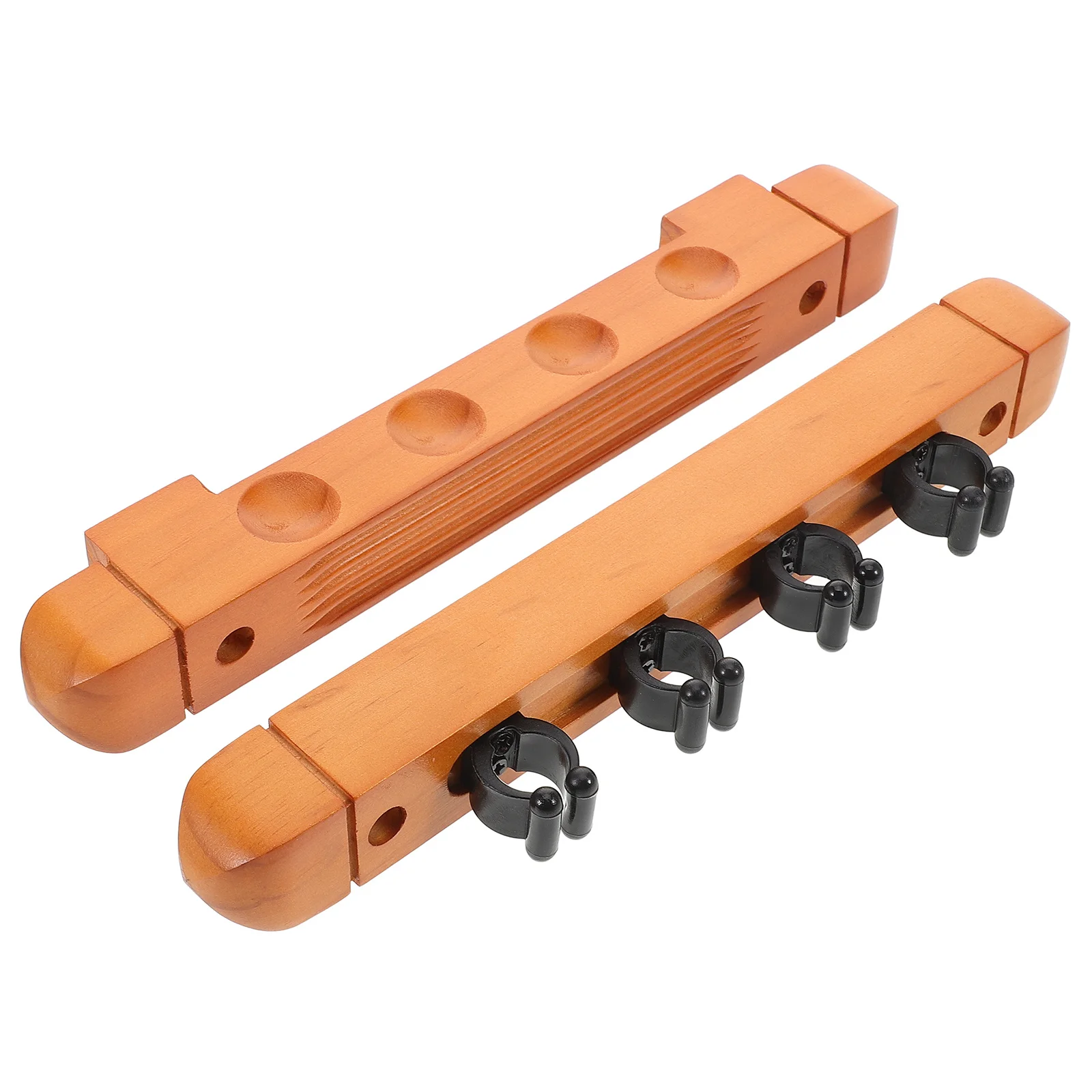 

2Pcs Wooden Wall Mounted Billiard Cue Holder Multi-Slot Pool Stick Rack Strong Tensile Display Rack for Pool Cue Organization