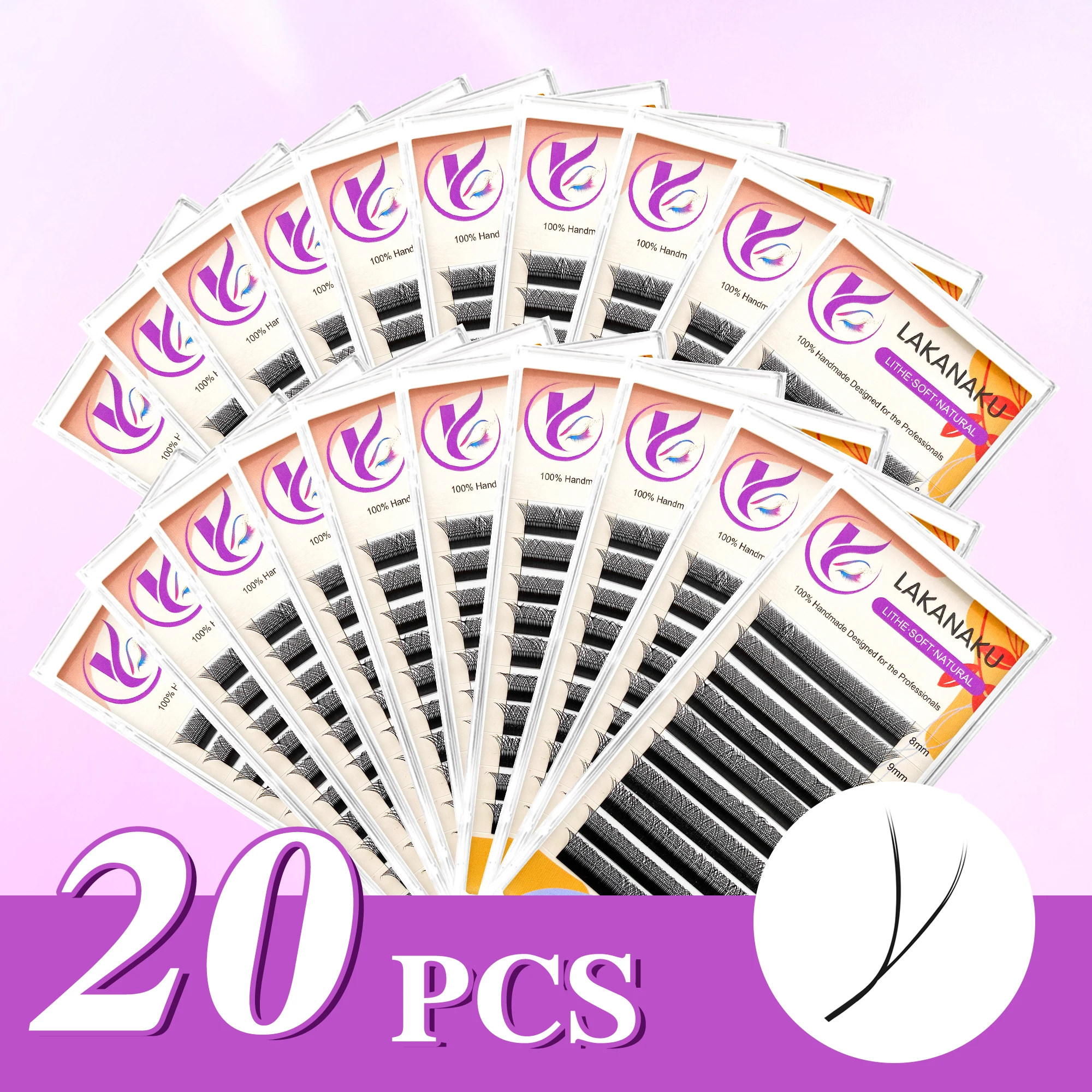 LAKANAKU 20 Boxes/Set Cilios Y Lashes Extensions Mix False Eyelashes Volume Fan Brasileiro Y Eyelashes For Salon brazilian Y